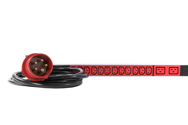 Верт блок розеток, мониторинг, измерение, 3 фазы 16А, 36C13, 6C19, 1820 мм, вх IEC 309, шнур 3м Верт блок розеток, мониторинг, измерение, 3 фазы 16А, 36C13, 6C19, 1820 мм, вх IEC 309, шнур 3м