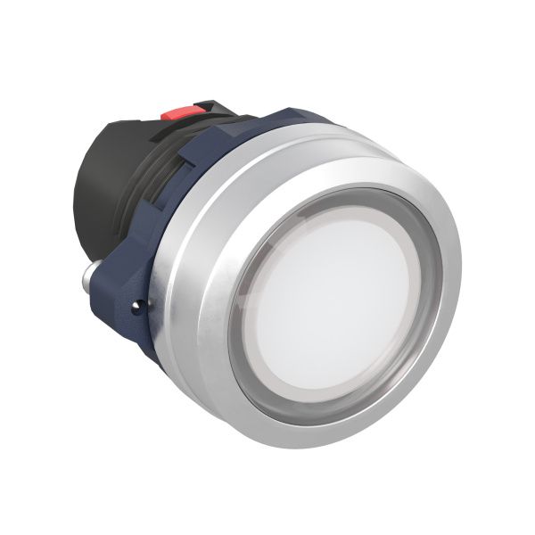 Головка кнопки плоская прозрачная с фиксацией, белая, алюминий Головка кнопки плоская прозрачная с фиксацией, белая, алюминий