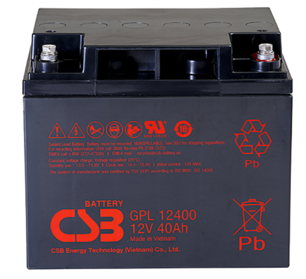 CSB Аккумуляторная батарея для ИБП (10-12 лет) (12V/40Ah) CSB Аккумуляторная батарея для ИБП (10-12 лет) (12V/40Ah)