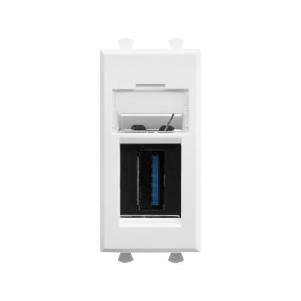USB 3.0 розетка модульная, тип А-А, Avanti, белое облако, 1 модуль USB 3.0 розетка модульная, тип А-А, Avanti, белое облако, 1 модуль