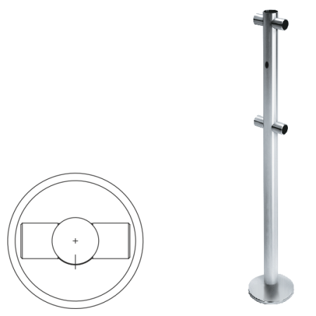 Стойка ограждения I-образная с отверстием под фиксатор, нерж. сталь Стойка ограждения I-образная с отверстием под фиксатор, нерж. сталь