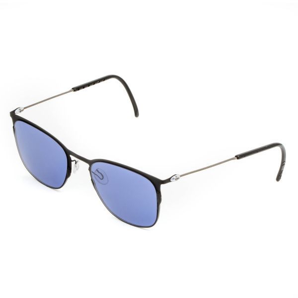 Черные солнцезащитные очки из титана с темно-синими линзами. Модель 11 Черные солнцезащитные очки из титана с темно-синими линзами. Модель 11