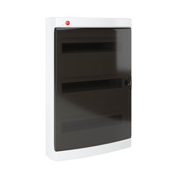 Щиток настенный с дверцей 54 мод.,IP41, белый, с клеммным блоком 63А и замком Щиток настенный с дверцей 54 мод.,IP41, белый, с клеммным блоком 63А и замком