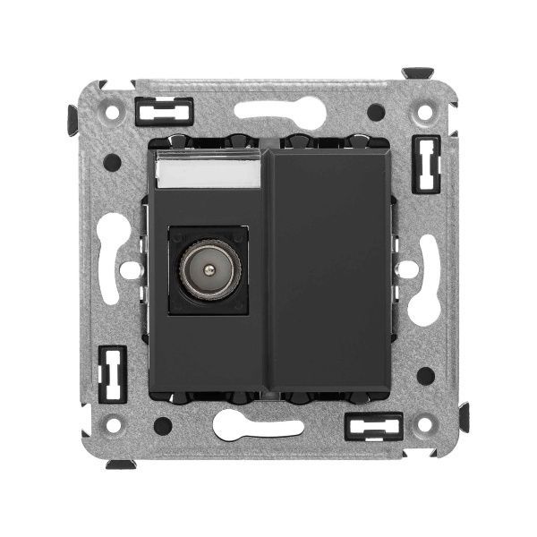 Розетка TV одиночная в стену, Avanti, черный матовый Розетка TV одиночная в стену, Avanti, черный матовый