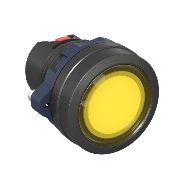 Головка кнопки плоская прозрачная с фиксацией, жёлтая Головка кнопки плоская прозрачная с фиксацией, жёлтая