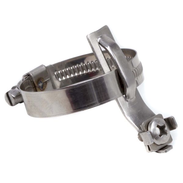 Хомут для заземления металлорукава и жестких труб 32-50 мм, нержавеющая сталь Хомут для заземления металлорукава и жестких труб 32-50 мм, нержавеющая сталь