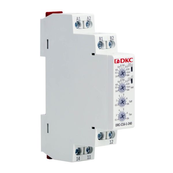 Реле контроля тока, тип DRC, 1.6-16А, конфигурация контакта 1CO, 24-240 AC/DC Реле контроля тока, тип DRC, 1.6-16А, конфигурация контакта 1CO, 24-240 AC/DC