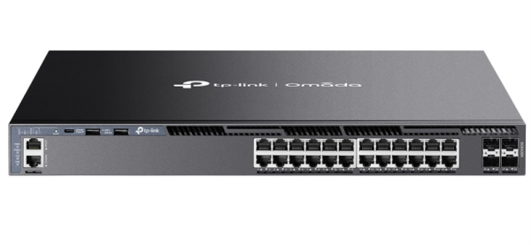 TP-Link SG6428X, Omada 24-PortGigabit Stackable L3 Managed Switch with 4 10GE SFP+ Slots TP-Link SG6428X, Omada 24-PortGigabit Stackable L3 Managed Switch with 4 10GE SFP+ Slots