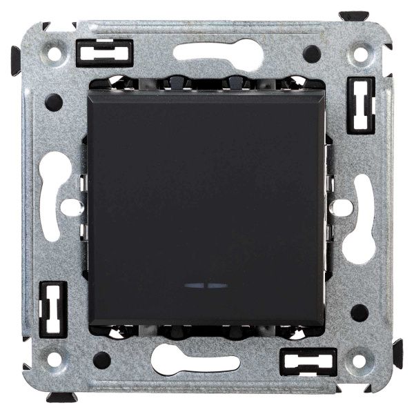 Переключатель одноклавишный в стену, Avanti, черный матовый Переключатель одноклавишный в стену, Avanti, черный матовый