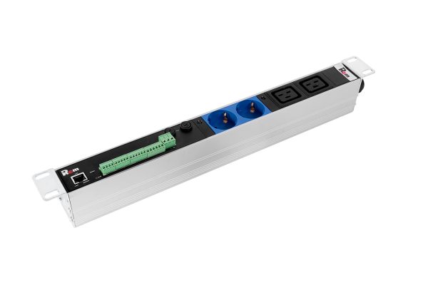 Упр. блок розеток с монит. Rem-MC1 2 S, 2 C19, 32A, алюм., 19", колодка Упр. блок розеток с монит. Rem-MC1 2 S, 2 C19, 32A, алюм., 19", колодка