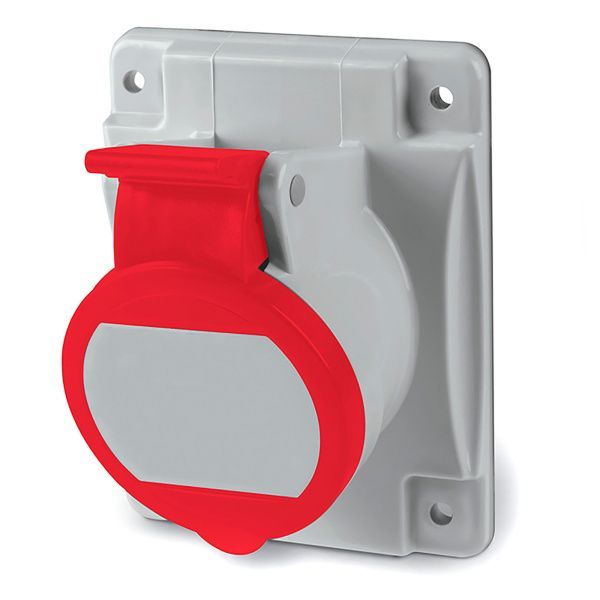 Розетка панельная с наклоном IP44 16А 3P+E+N 400В.Пружинный зажим. Розетка панельная с наклоном IP44 16А 3P+E+N 400В.Пружинный зажим.