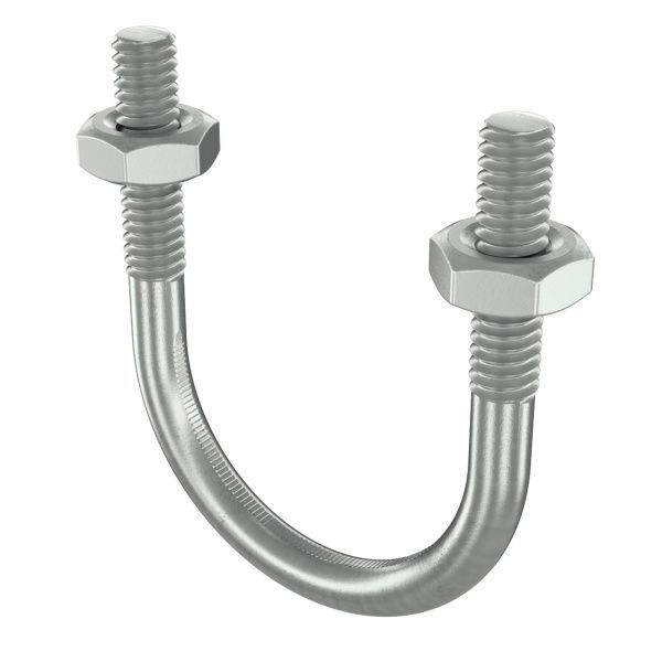 Скоба монтажная U-образная с резьбой М8 с гайками для труб d 2" Скоба монтажная U-образная с резьбой М8 с гайками для труб d 2"