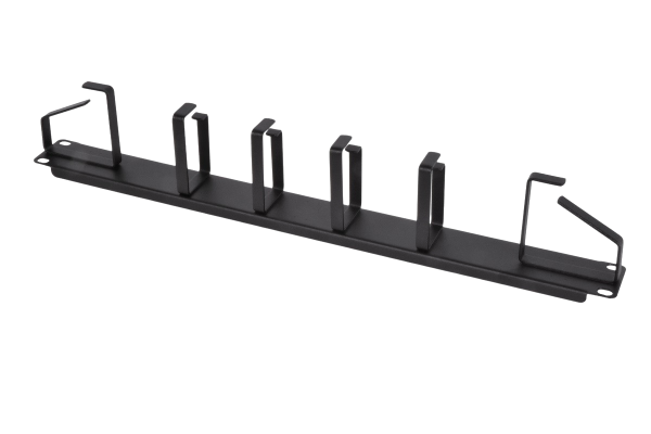 Горизонтальный кабельный органайзер 19" 1U, 6 колец, цвет черный Горизонтальный кабельный органайзер 19" 1U, 6 колец, цвет черный