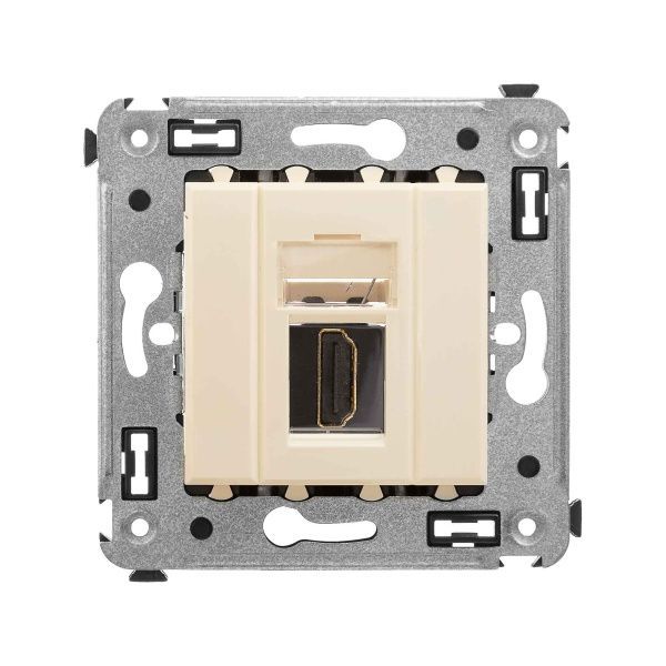 HDMI розетка одинарная в стену, тип А-А, Avanti, ванильная дымка HDMI розетка одинарная в стену, тип А-А, Avanti, ванильная дымка