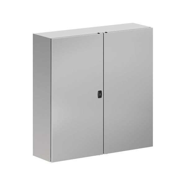 Корпус навесной STH с М/П двухдверный из нержавеющей cтали AISI304 ВxШxГ 1000x1000x300 мм, без фланца, IP55 Корпус навесной STH с М/П двухдверный из нержавеющей cтали AISI304 ВxШxГ 1000x1000x300 мм, без фланца, IP55