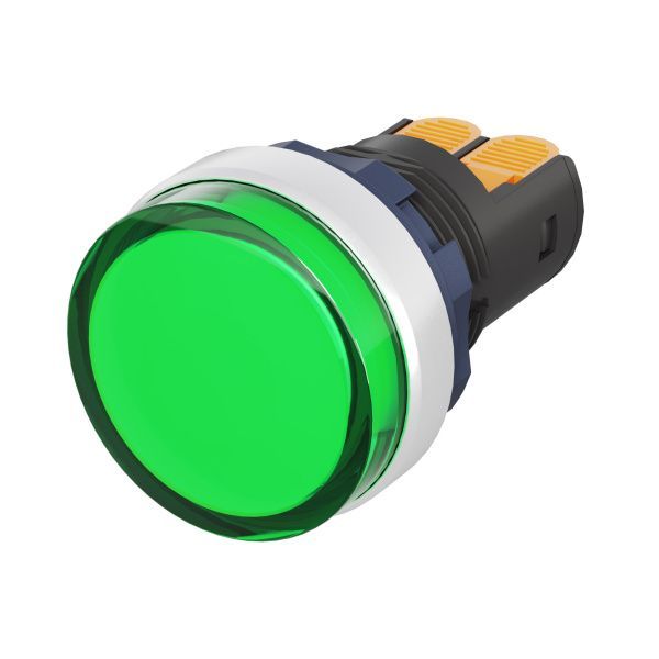 Сигнальный индикатор со встроенным диодом 9-24В, зеленый, алюминий, зажим Plug-In Сигнальный индикатор со встроенным диодом 9-24В, зеленый, алюминий, зажим Plug-In