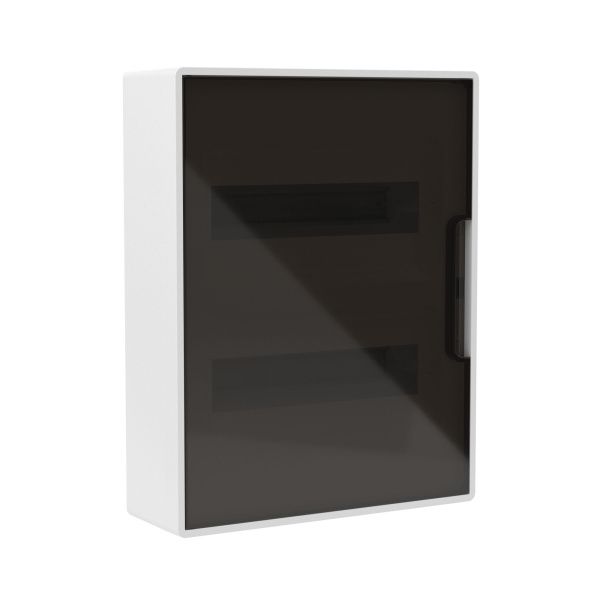 Щиток 24 мод настенный FRAME, белый, с тонированной дверцей, с шин. PEN2шт 8отв+ 2шт 6отв. Щиток 24 мод настенный FRAME, белый, с тонированной дверцей, с шин. PEN2шт 8отв+ 2шт 6отв.