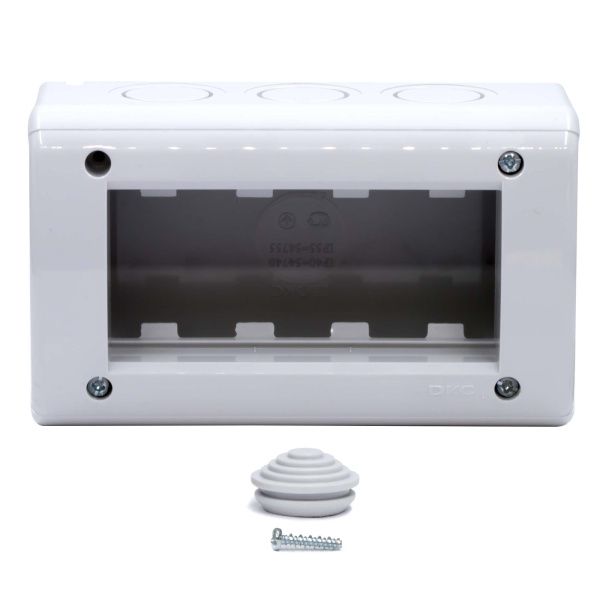 Модульная настен. коробка для эл/устан. изделий VIVA, IP40,4мод. Модульная настен. коробка для эл/устан. изделий VIVA, IP40,4мод.