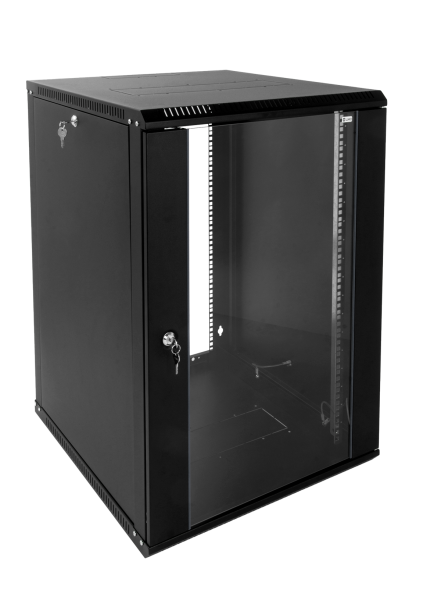 Шкаф телекоммуникационный настенный разборный ЭКОНОМ 12U (600 × 350) дверь стекло, цвет черный Шкаф телекоммуникационный настенный разборный ЭКОНОМ 12U (600 × 350) дверь стекло, цвет черный
