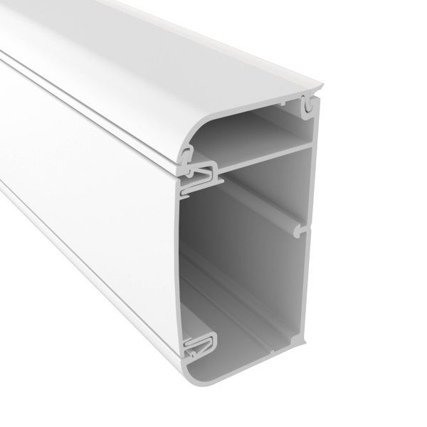 Кабель-канал 90х50 мм, с перегородкой, боковой и фронтальной крышками Кабель-канал 90х50 мм, с перегородкой, боковой и фронтальной крышками