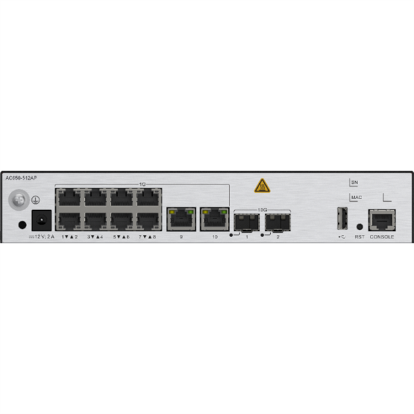 HUAWEI eKit Access Controller AC650-512AP, 10*GE electrical ports,2*10GE optical ports, with the AC/DC adapter HUAWEI eKit Access Controller AC650-512AP, 10*GE electrical ports,2*10GE optical ports, with the AC/DC adapter