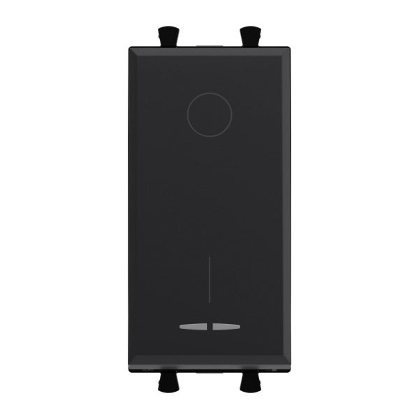 Выключатель двухполюсный модульный, Avanti, черный матовый, 1 модуль Выключатель двухполюсный модульный, Avanti, черный матовый, 1 модуль