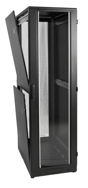 Шкаф телекоммуникационный напольный 42U (800 × 1000) дверь стекло, цвет черный Шкаф телекоммуникационный напольный 42U (800 × 1000) дверь стекло, цвет черный
