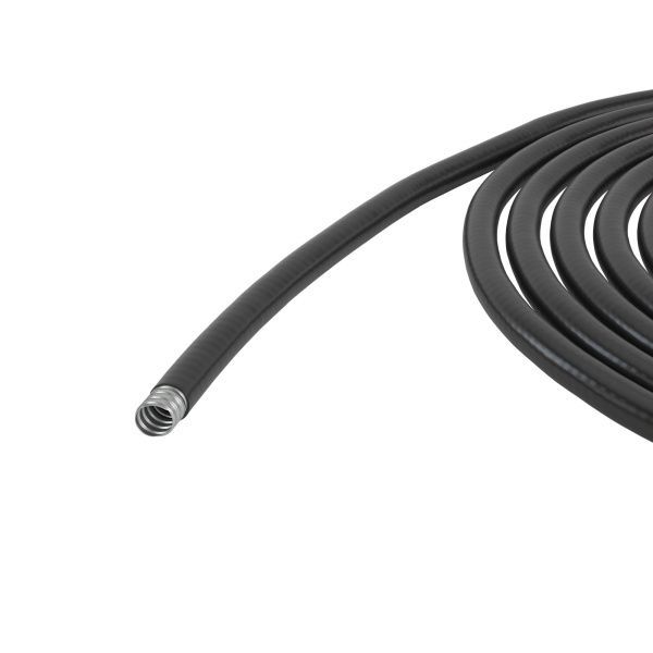 Металлорукав DN 20мм в гладкой ПВХ изоляции, Dвн 20,5 мм, Dнар 27,0, 50 м, цвет чёрный Металлорукав DN 20мм в гладкой ПВХ изоляции, Dвн 20,5 мм, Dнар 27,0, 50 м, цвет чёрный