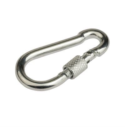 Карабин с фиксатором DIN5299D 5х50, оцинкованная сталь Карабин с фиксатором DIN5299D 5х50, оцинкованная сталь