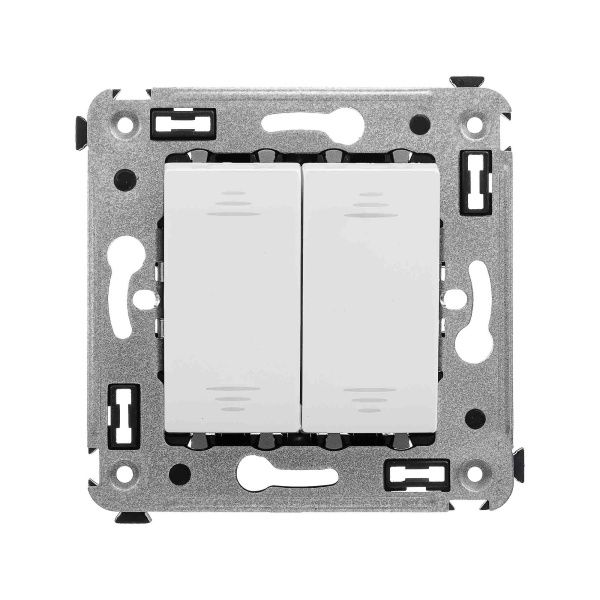 Инвертор двухклавишный в стену, Avanti, белое облако Инвертор двухклавишный в стену, Avanti, белое облако