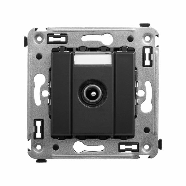 Розетка TV проходная в стену, Avanti, черный матовый Розетка TV проходная в стену, Avanti, черный матовый