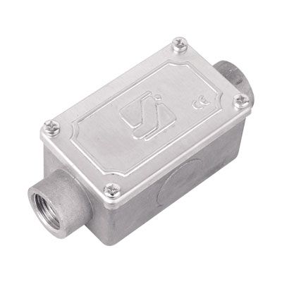 Коробка протяжная алюминиевая, 2 ввода 180°, М16х1,5 ,IP55, 118х51х42мм Коробка протяжная алюминиевая, 2 ввода 180°, М16х1,5 ,IP55, 118х51х42мм