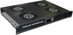 Блок 2-х вентиляторов 19", с подшипниками, с термостатом, 1U Блок 2-х вентиляторов 19", с подшипниками, с термостатом, 1U
