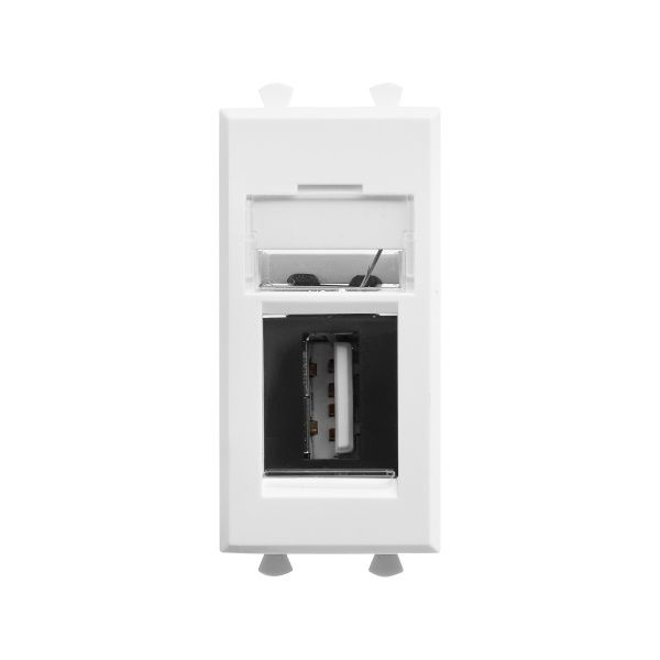 USB 2.0 розетка модульная, тип А-А, Avanti, белое облако, 1 модуль USB 2.0 розетка модульная, тип А-А, Avanti, белое облако, 1 модуль