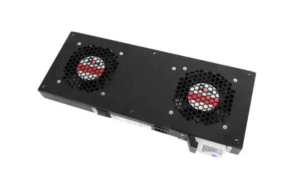 Модуль вентиляторный, 2 вентилятора с терморегулятором, чёрный Модуль вентиляторный, 2 вентилятора с терморегулятором, чёрный