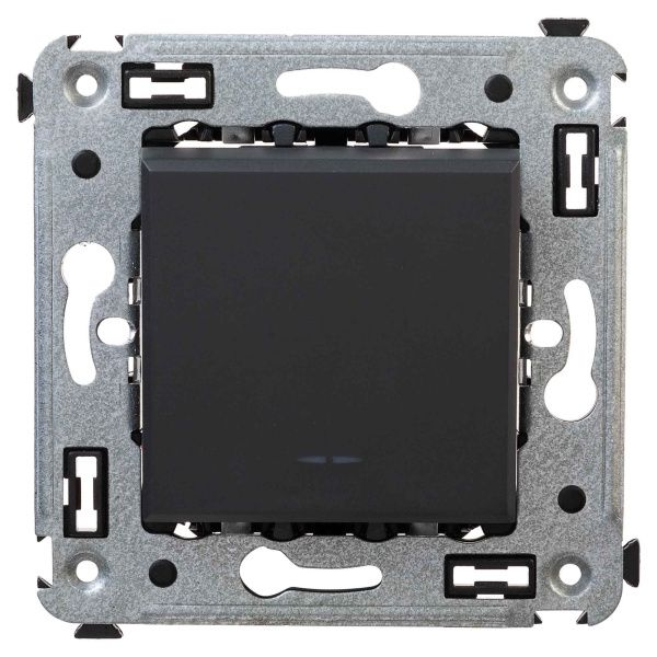 Выключатель одноклавишный в стену, Avanti, черный матовый Выключатель одноклавишный в стену, Avanti, черный матовый