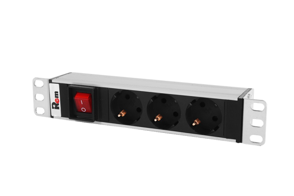 Гор блок розеток Rem-10, 1×10A, выкл, 3S, 10", вход C14 Гор блок розеток Rem-10, 1×10A, выкл, 3S, 10", вход C14
