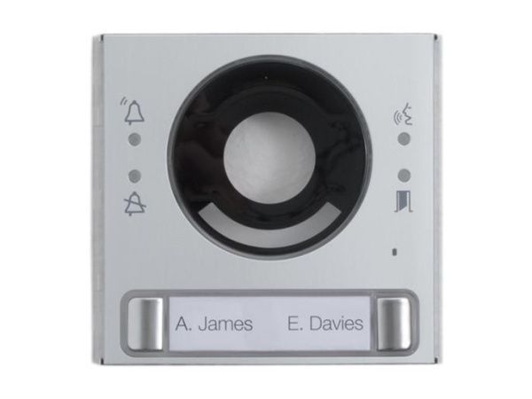 Фронтальная накладка из натурального сатинированного анодированного алюминия для видеомодуля с 2 кнопками MTMFV2P Фронтальная накладка из натурального сатинированного анодированного алюминия для видеомодуля с 2 кнопками MTMFV2P