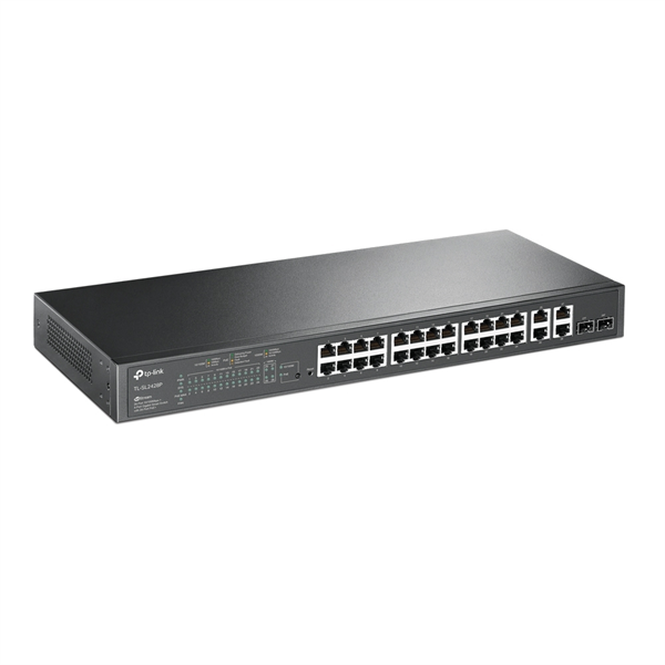 TP-Link SL2428P, Omada™ 24-Port 10/100 Mbps + 4-Port Gigabit Smart Switch with 24-Port PoE+ TP-Link SL2428P, Omada™ 24-Port 10/100 Mbps + 4-Port Gigabit Smart Switch with 24-Port PoE+
