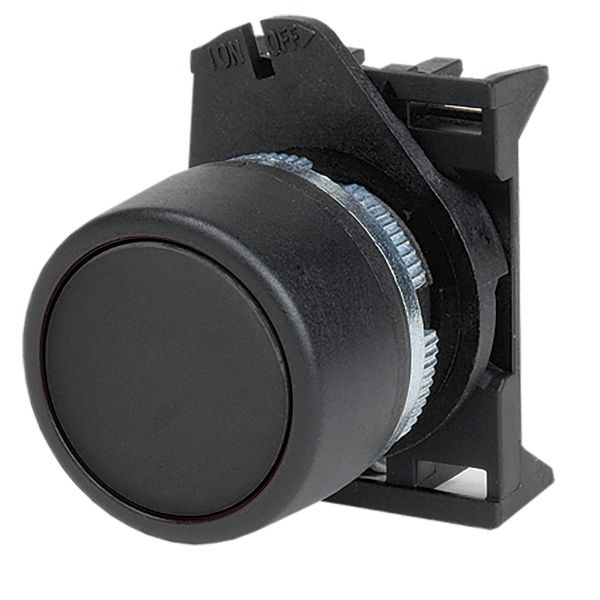 Головка кнопки плоская без фиксации, черная Головка кнопки плоская без фиксации, черная