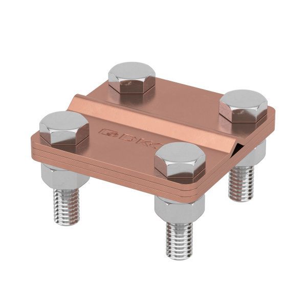 Соединитель пруток - полоса, 57х57 мм, медь Соединитель пруток - полоса, 57х57 мм, медь