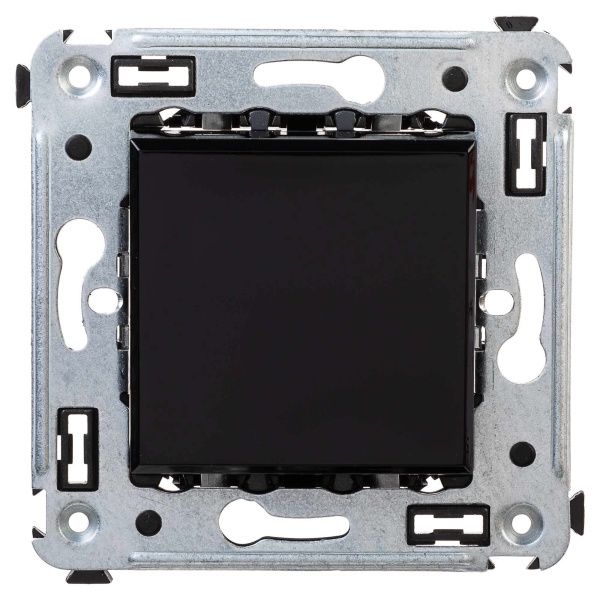 Переключатель одноклавишный в стену, Avanti, черный квадрат Переключатель одноклавишный в стену, Avanti, черный квадрат