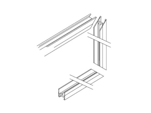 Профиль окантовочный для крепления неподвижных створок в проеме MAL200 Профиль окантовочный для крепления неподвижных створок в проеме MAL200