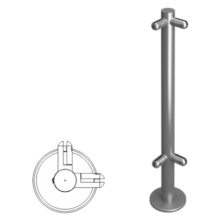 Стойка ограждения L-образная под стекло высотой 800 мм Стойка ограждения L-образная под стекло высотой 800 мм