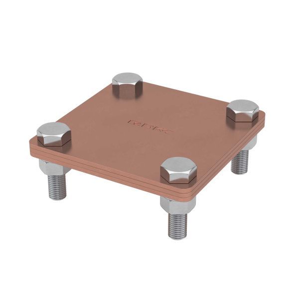 Соединитель полоса - полоса, 80х70 мм, медь Соединитель полоса - полоса, 80х70 мм, медь