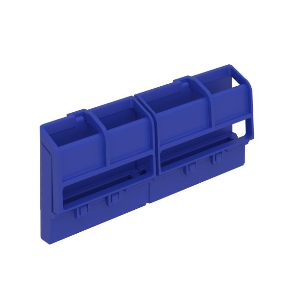 Шинный держатель FRAME 162мм (4 сегмента, до 20 полюсов), синий (длявсех щитков) Шинный держатель FRAME 162мм (4 сегмента, до 20 полюсов), синий (длявсех щитков)