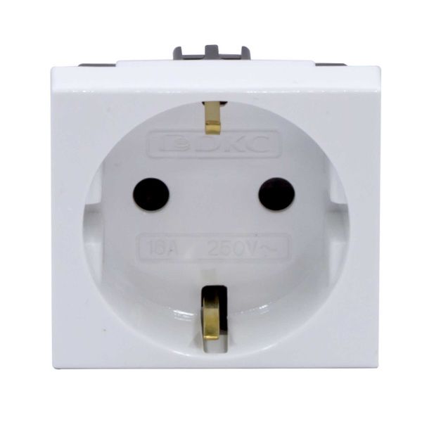 Розетка силовая 2Р+Е, со шторками, Viva, 2 мод., цвет белый Розетка силовая 2Р+Е, со шторками, Viva, 2 мод., цвет белый