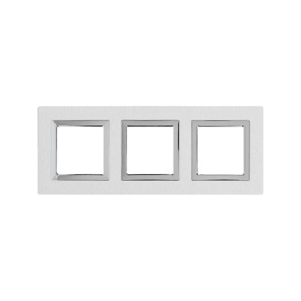Рамка из алюминия 3 поста (6 мод.), Avanti, серая Рамка из алюминия 3 поста (6 мод.), Avanti, серая