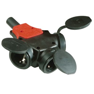 Розетка тройник с крышкой Розетка тройник с крышкой