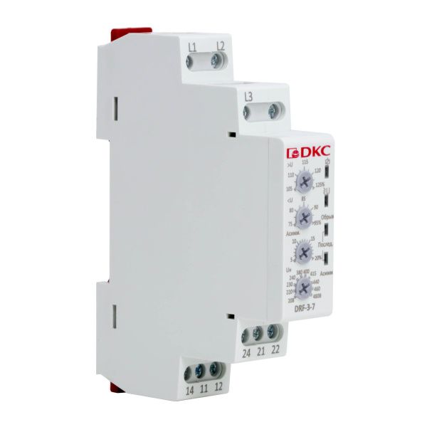 Реле контроля фаз, 3 фазы, тип DRF, контроль напряжения , контрольобрыва фаз, контроль чередования фаз, контроль асимметрии, конфигурацияконтакта 2CO, 208-480В Реле контроля фаз, 3 фазы, тип DRF, контроль напряжения , контрольобрыва фаз, контроль чередования фаз, контроль асимметрии, конфигурацияконтакта 2CO, 208-480В